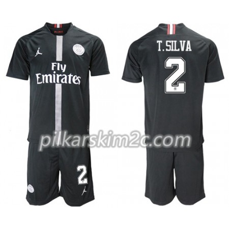 Koszulka Paris Saint-Germain T.Silva 2 Jordan Czarny Dziecięca Trzeciej 2018-2019 - Koszulki Piłkarskie